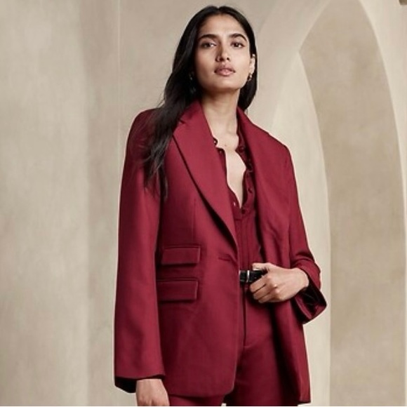 New! BANANA REPUBLIC Sculpted Italian Blazer, Transition Cream, Size 14 - Picture 12 of 12